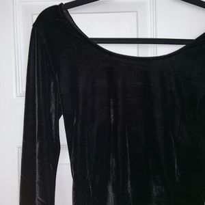 Black Velvet Long Sleeve Shirt